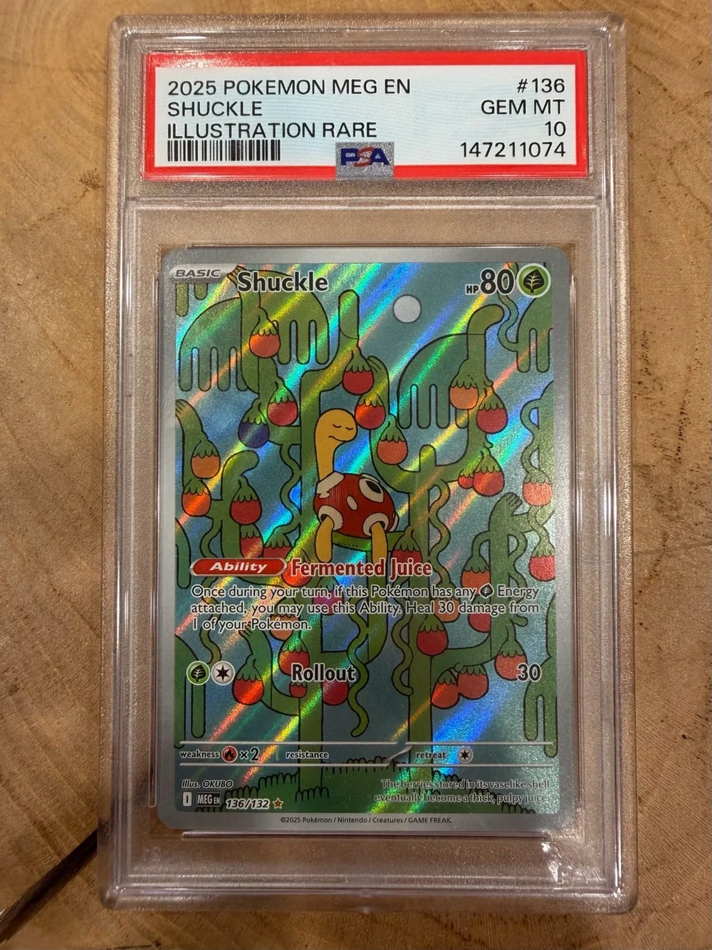 Pokemon Shuckle Holographic Green Red Yellow Illustration Rare PSA 10